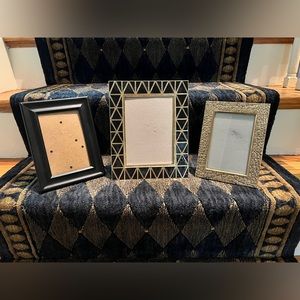 Set of 3 picture frames - Gold & Black enamel
